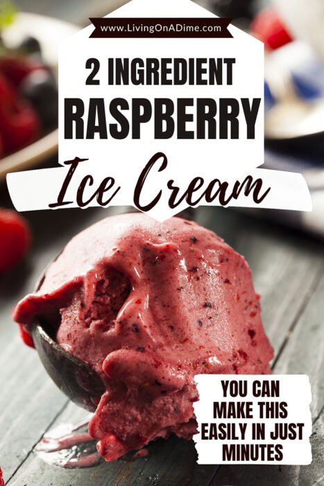 This 2 ingredient raspberry ice cream recipe makes a cool and tangy ice cream you can prepare in just a few minutes! And of course, you can top it with chocolate if you like!