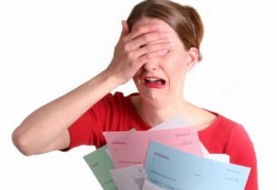 lady with bills