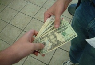 paying money