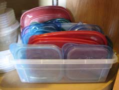 storing lids for plastic containers