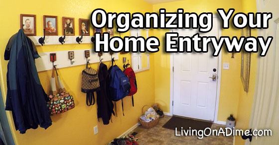 Organizing Your Home - My New Coat Rack And Entryway - Living on a Dime