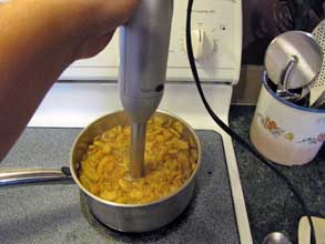 using a stick blender to make apples