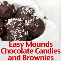 Easy Mounds Chocolate Candy Recipe or Mounds Brownies - Living On A Dime