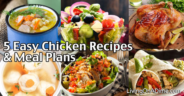 5 Easy Chicken Recipes And Meal Plans For $5 Or LESS!