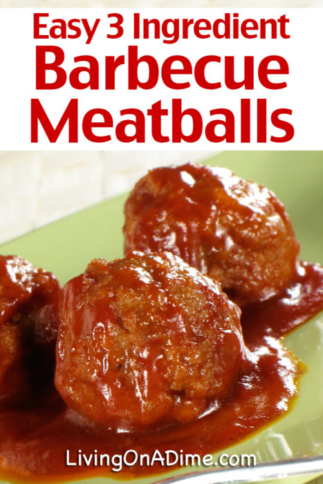 This easy 3 ingredient barbecue meatballs makes an easy and delicious crockpot meal! It's quick and easy for you and the kids and family will love it!