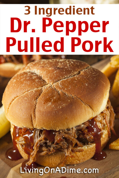 This easy 3 ingredient dr. pepper pulled pork recipe is a simple way to make tender pulled pork in the crockpot. With just 5 minutes of preparation time, it's a quick and easy meal your family will love!
