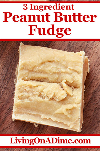 This 3 ingredient peanut butter fudge recipe makes a smooth and creamy peanut butter fudge that is oh, so delicious! This recipe is one of our readers' favorite Christmas candy recipes! Find this and lots more easy Christmas candy recipes with 3 ingredients or less here!
