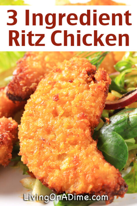 This 3 ingredient Ritz chicken is a super easy baked chicken recipe you can make with less than 5 minutes' work! Your family will love it!