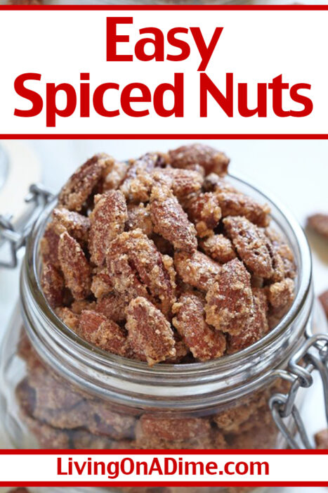 If you're looking for something a little different than the chocolate or fruit flavored Christmas candy recipes, this easy spiced nuts recipe might be just the thing! Glazed with sugar and tasty Christmas spices, you will find them addicting! We like them best with walnuts, pecans and almonds!