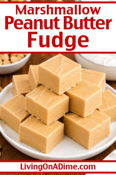 Adding marshmallow fluff makes this 4 ingredient marshmallow peanut butter fudge recipe extra smooth, creamy, and completely irresistible. With just a few ingredients and a few minutes of prep, it's an easy treat you can prepare in a hurry for potlucks, get togethers and more!
