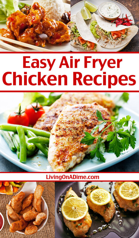 Here are 5 air fryer chicken breast recipes sure to please your family! They are healthy, versatile and easy to make with just a few minutes prep time! If you like the taste of juicy chicken, but without frying it in oil, you'll love these tasty air fryer chicken recipes!