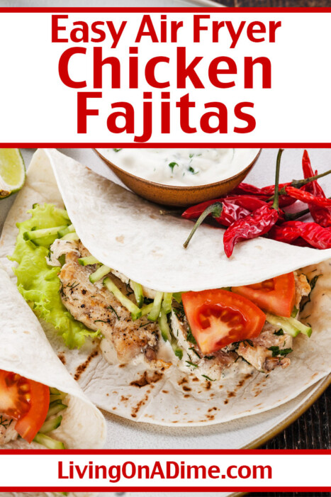 Who knew you could make quick and tasty chicken fajitas in an air fryer? This chicken fajitas recipe is one of our favorite air fryer chicken breast recipes because the chicken turns out perfect and it's so much easier than cooking chicken fajitas in a frying pan!