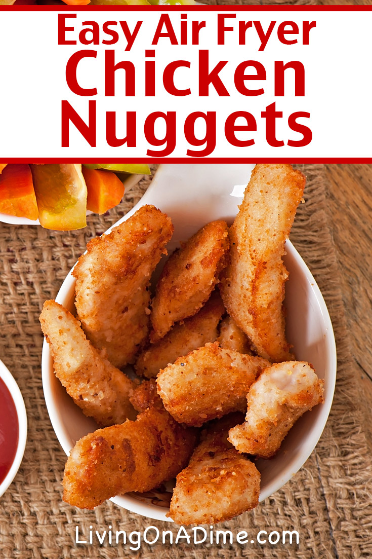 This air fryer chicken nuggets recipe is a favorite with kids! It makes delicious chicken nuggets, crunchy on the outside and juicy on the inside. What I especially love about this recipe is getting the yummy fried chicken taste without all the spitting and popping of frying them in oil. Another thing about air fryer chicken breast recipes like this one is how quickly you can prep and cook them when the kids are rioting! Try it the next time the kids are begging for fast food and save yourself the hassle of dragging them through the drive-thru!