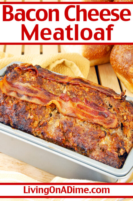 This Bacon Cheese Meatloaf Recipe is a tasty variation on meatloaf with the delicious taste of bacon and cheese! Who thought meatloaf could get any better?
