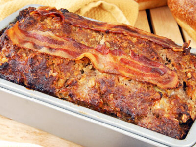 This Bacon Cheese Meatloaf Recipe is a tasty variation on meatloaf with the delicious taste of bacon and cheese! Who thought meatloaf could get any better?