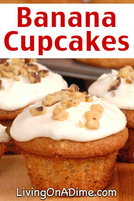 This banana cupcakes recipe is a super delicious treat for the kids or for a nice dessert item! It has always been one of our kids' favorite recipes. You can use it to make banana cupcakes or banana bread and it's a perfect way to use very ripe bananas before they go bad. These cupcakes are a nice alternative to plain banana bread or muffins.