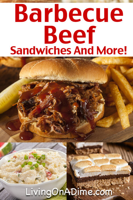 This easy barbecue beef sandwiches recipe is the beginning of an easy meal plan, perfect for summer! You'll also find a delicious cottage cheese potato salad recipe and an easy S'mores bars recipe for dessert.