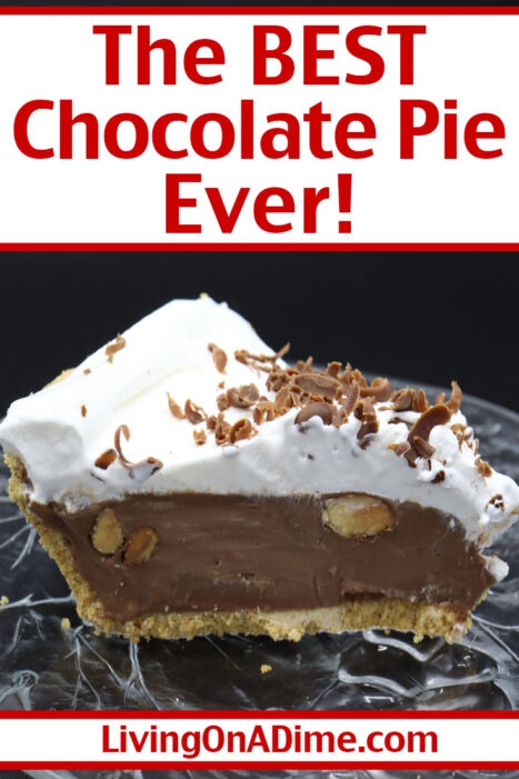 This easy chocolate cream pie recipe makes the best chocolate pie ever! Smooth, creamy and sure to please the chocolate lover in your family!