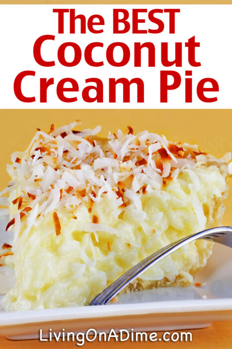 I just LOVE coconut cream pie! This easy coconut cream pie recipe is the best! It tastes great and I don't have to wait too long to eat it! lol. It's one of the best easy pie recipes for get-togethers and parties!