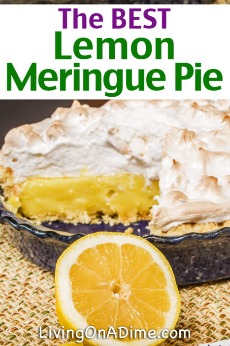 This is the BEST lemon meringue pie recipe! Tangy lemon filling with a light and yummy meringue top, this easy pie recipe is great for holidays and parties!