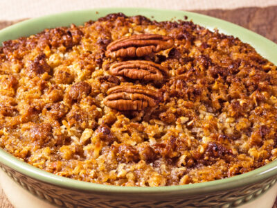 This sweet potato casserole recipe is the best ever! It is so quick and easy and makes a tasty dish, perfect for holiday dinners and potlucks. And it’s easy to make the day before you need it and bake just before serving! Click here to try it!