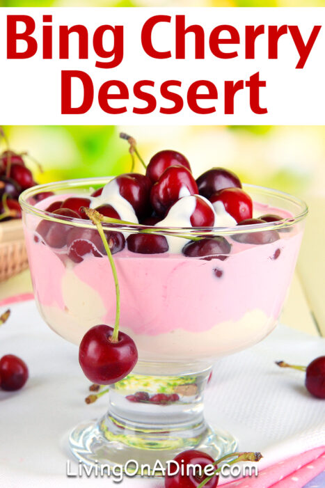 This bing cherry dessert recipe makes a delicious rich and creamy dessert you're sure to love! It's quick and easy to make with just 5 minutes work and then freeze. It's perfect for family dinners, guests and get togethers!