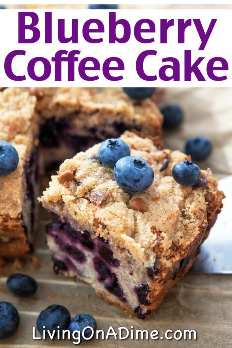 Here's a delicious and easy blueberry coffee cake recipe that is sure to please the whole family. It makes a great brunch item perfect to serve to overnight guests or on a special holiday morning! You can make this blueberry coffee cake recipe in just 5 to 10 minutes the night before and bake the next morning!