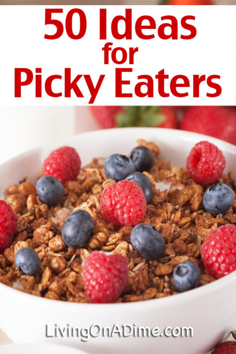 It can be a challenge to get kids to eat, but here are 50 breakfast and snack ideas that are sure to give plenty of options for picky eaters!