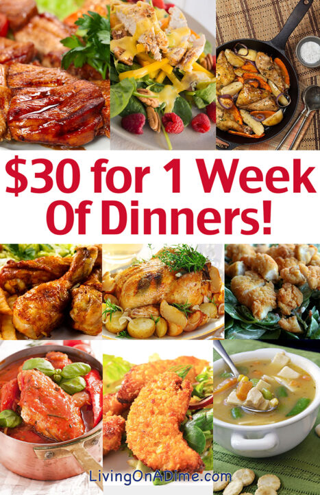 Use these cheap dinner ideas to make easy meals your entire family will love! I think a lot of people are under the impression that in order to have cheap meal plans you have to have just beans and rice. The fact is that's just not true! By watching sales and shopping at discount store you can eat very well for just $30-$50 a week! These cheap meals are easy to make and your entire family will love them!