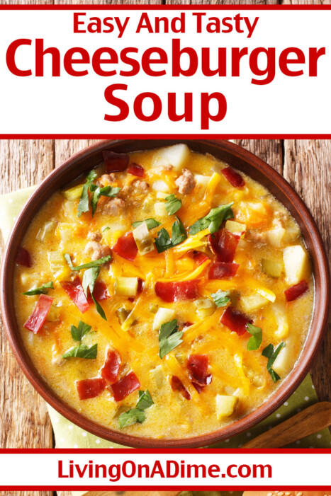 This easy cheeseburger soup recipe is a hearty soup and a classic American favorite that your family is sure to love! Perfect for families with picky eaters and hearty appetites, your family will not go away hungry!