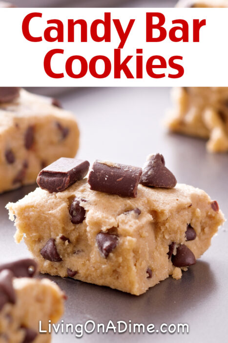 This easy chocolate chip candy bar cookies recipe is a tasty cookie recipe perfect for using leftover holiday candy or candy bought at clearance sales!