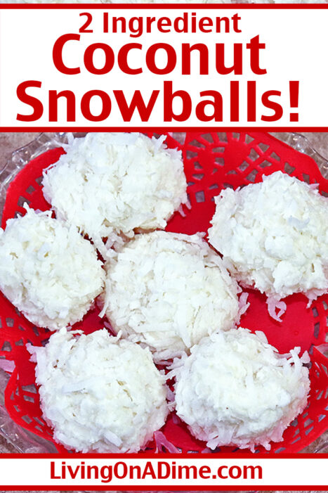 These easy 2 ingredient coconut snowball candies are a white chocolate and coconut dream! These are great for parties and also make wonderful Christmas candy gift ideas! They're part of our 25 best easy Christmas candies, all of which can be found here!