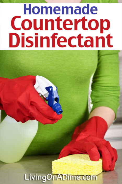 This easy countertop disinfectant recipe is a great disinfectant that works for most cleaning needs and will save you a lot of money buying it at the store!