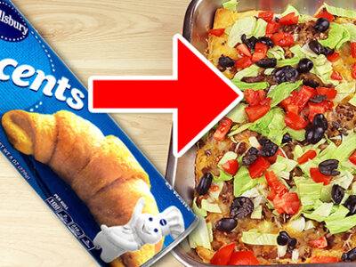 Here are 5 easy crescent roll recipes for tasty treats you can make in just minutes! Pizza bake, cherry turnovers, burrito bake and more!