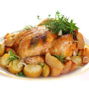 This crockpot garlic roast chicken recipe is a delicious traditional family recipe that is easy and super versatile! You can serve with rice or potatoes and your favorite vegetable for a quick dinner your family will love.