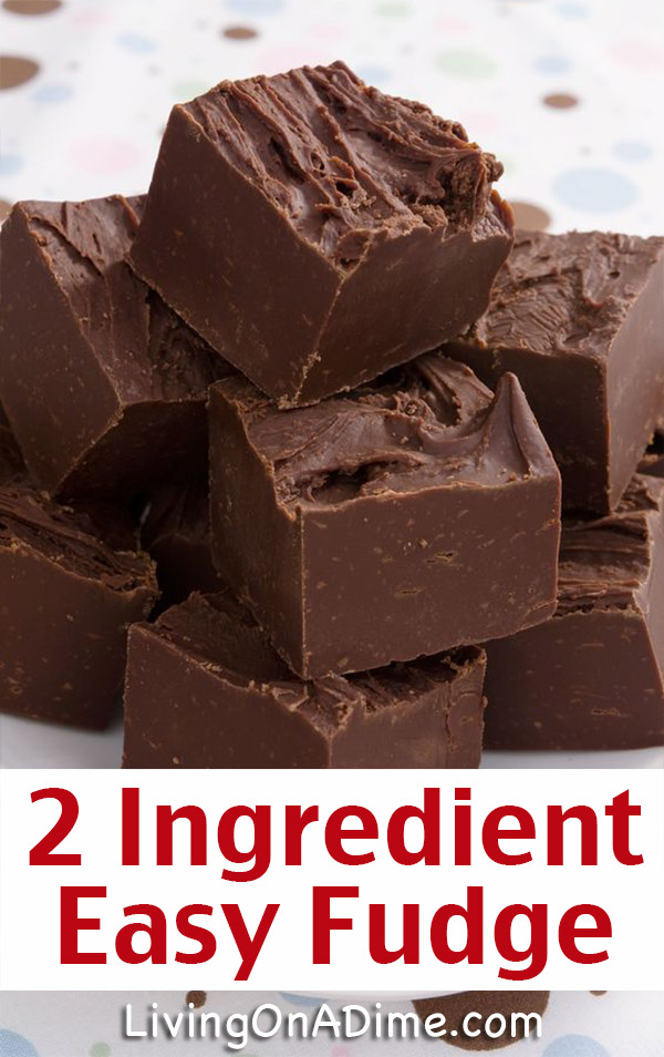 This fudge recipe is one of my favorite 2 ingredient Christmas candies! Who knew rich, creamy chocolate fudge could be so dreamy! Bring this to a family get-together or holiday party and they will think you worked all day perfecting it! (Or just make it for yourself and hide it from the kids! lol) Find this and lots more easy 2 ingredient Christmas candy recipes here!