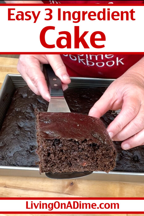 This ridiculously easy 3-ingredient cake recipe is easy to make in minutes and turns out unbelievably moist, rich, and full of fruity flavor every single time. Just mix, bake, and watch everyone think you spent hours in the kitchen!