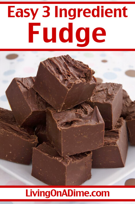 This 3 ingredient fudge recipe is one of our favorite Christmas candy recipes! Who knew rich, creamy chocolate fudge could be so dreamy! Bring this Christmas Candy to a family get-together or holiday party and they will think you worked all day perfecting it! Find this and lots more easy Christmas candy recipes with 3 ingredients or less here!