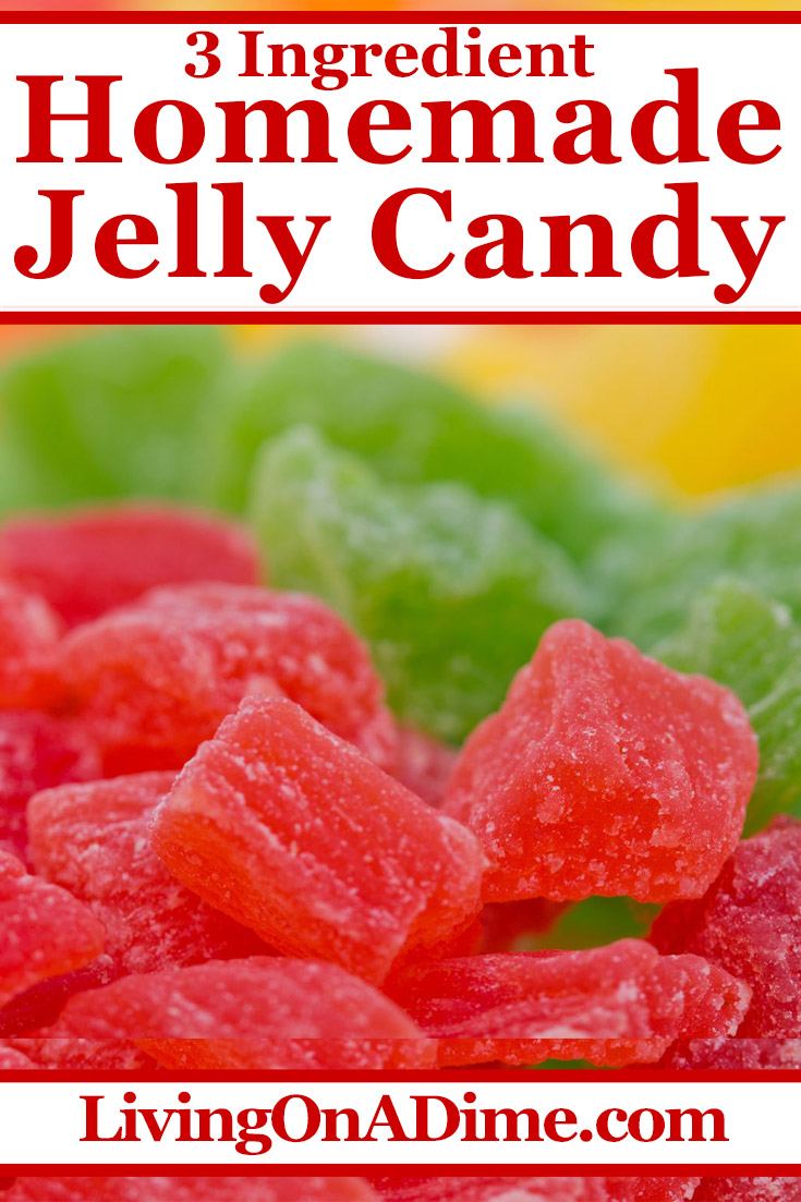 This easy 3 ingredient jelly candy recipe makes delightful sweet jelly candies that make a perfect addition to any selection of Christmas candy! My husband Mike loves Jelly candy and this Christmas Candy is one of his favorites! Find this and lots more easy Christmas candies with 3 ingredients or less here!