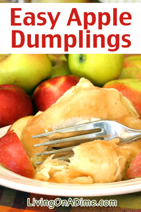 This easy apple dumpling recipe is a tasty way to serve apples, starting with cored apples, adding butter, sugar, cinnamon and nuts and baking inside a tasty pie crust to make a delicious apple dessert perfect for holidays and get-togethers!