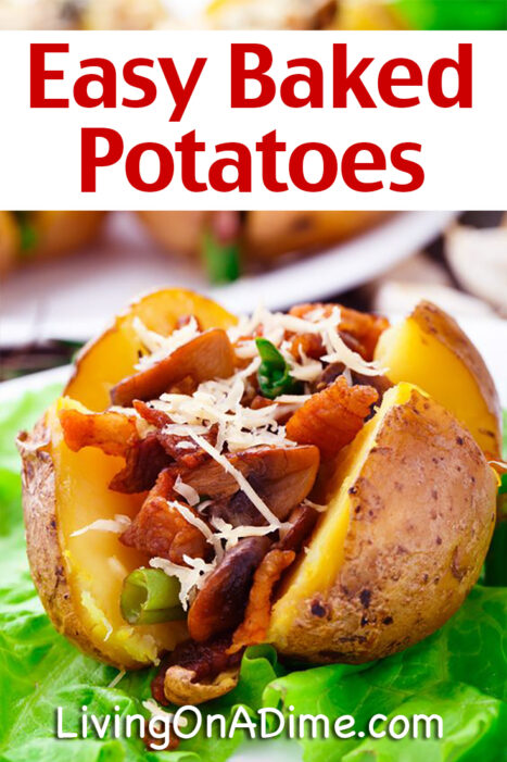 Try these easy ways to bake potatoes in an oven or crockpot, along with simple recipes for tasty variations. With a wide variety of possible toppings, baked potatoes can make an easy and delicious meal!