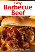 Here's an easy and delicious barbecue beef sandwiches recipe you can make in just a few minutes! It's a great way to use leftover pot roast!