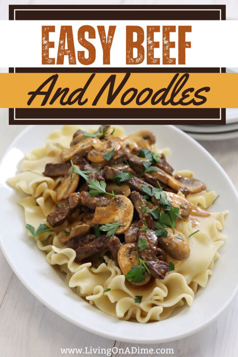 This easy beef and noodles recipe is a quick and easy family dinner recipe you can make in just a few minutes with leftover pot roast. Families and kids love this recipe and it's so super simple to make!