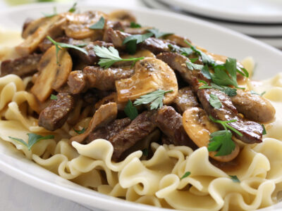 This easy beef and noodles recipe is a quick and easy family dinner recipe you can make in just a few minutes with leftover pot roast. Families and kids love this recipe and it's so super simple to make!