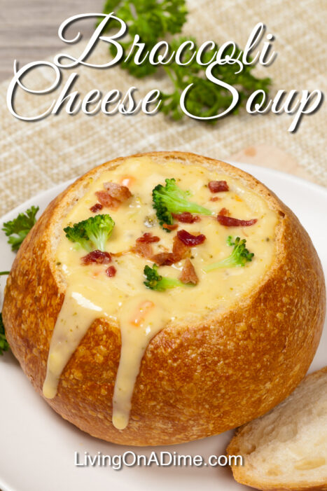 This easy broccoli cheese soup recipe makes a delicious soup perfect for cool days! It's quick and easy to make and perfect with sandwiches!