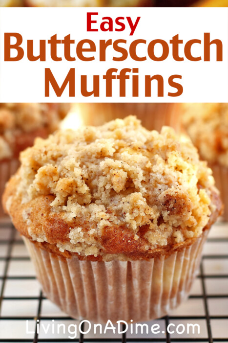 These easy butterscotch muffins are soft, moist, and packed with rich butterscotch flavor—topped with a sweet, crumbly cinnamon-sugar streusel! They make the perfect treat for breakfast, dessert, or a quick snack anytime.
