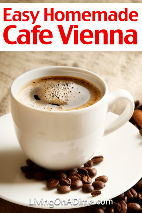 This easy Cafe Vienna recipe is a delicious homemade specialty coffee. Creamy like a mocha but with a cinnamon orange flavor, it is sure to please the coffee lover in your family. 