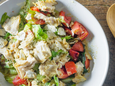 This easy chicken salad recipe makes a cool and delicious summer meal! Especially good if you need something to make the day before and serve!