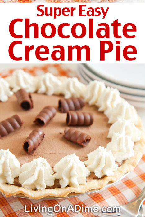 This easy chocolate cream pie recipe makes a super smooth and creamy pie your family and guests are sure to love! It's one of our most favorite easy pie recipes because virtually everyone loves the creamy chocolate goodness!