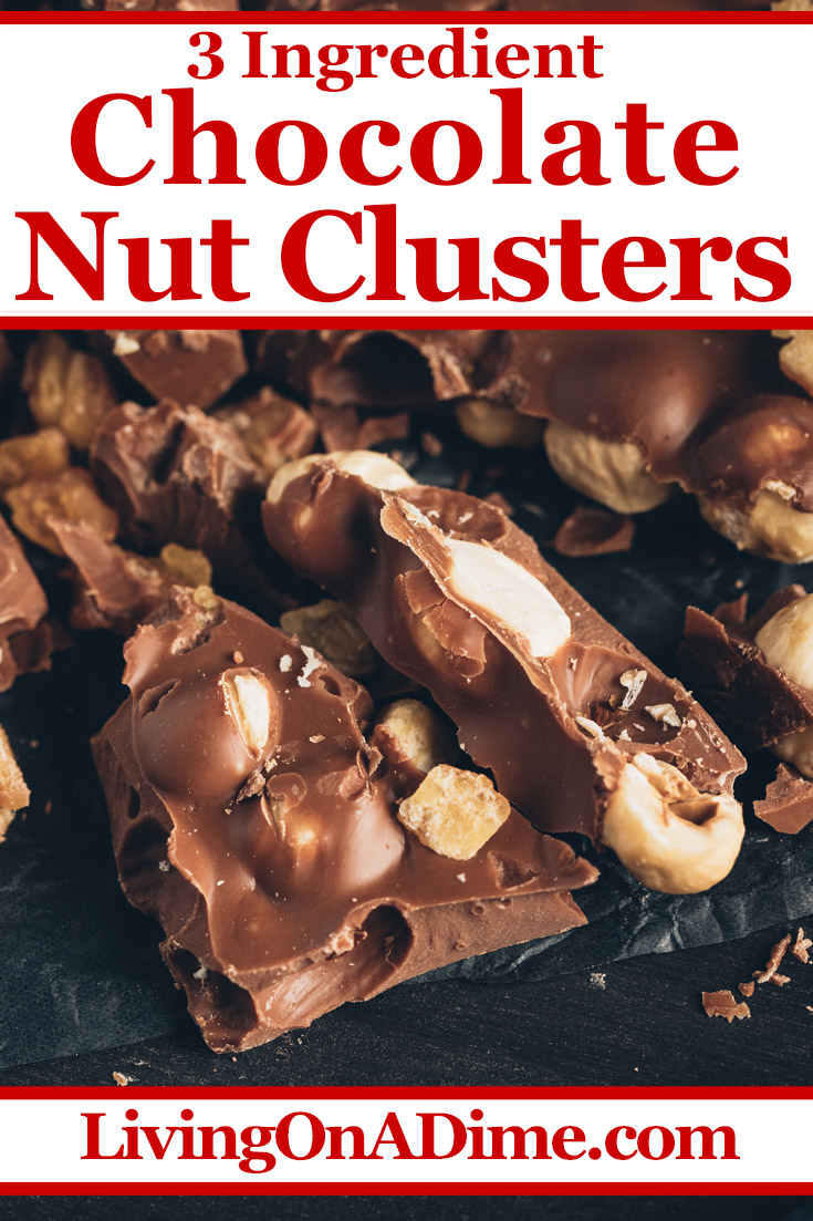 This 3 ingredient chocolate nut clusters recipe makes the perfect combination of nuts and chocolate for a salty chocolatey Christmas treat! Try making this easy Christmas Candy with a mixture of nuts or with the one nut that is your most favorite! Find this and lots more easy Christmas candies with 3 ingredients or less here!